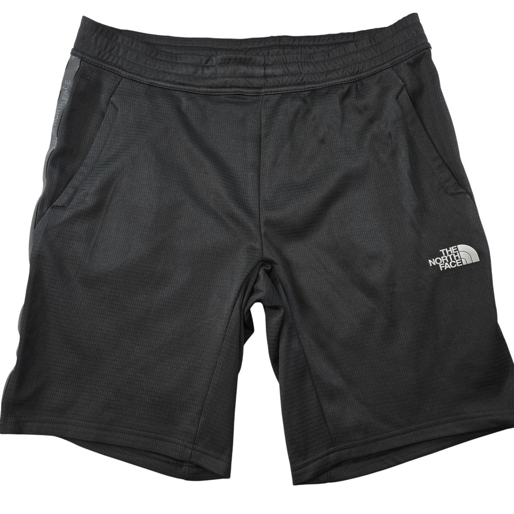 The North Face Shorts Mens L Black‎ Fleece Polyester Elastic Waist 10in